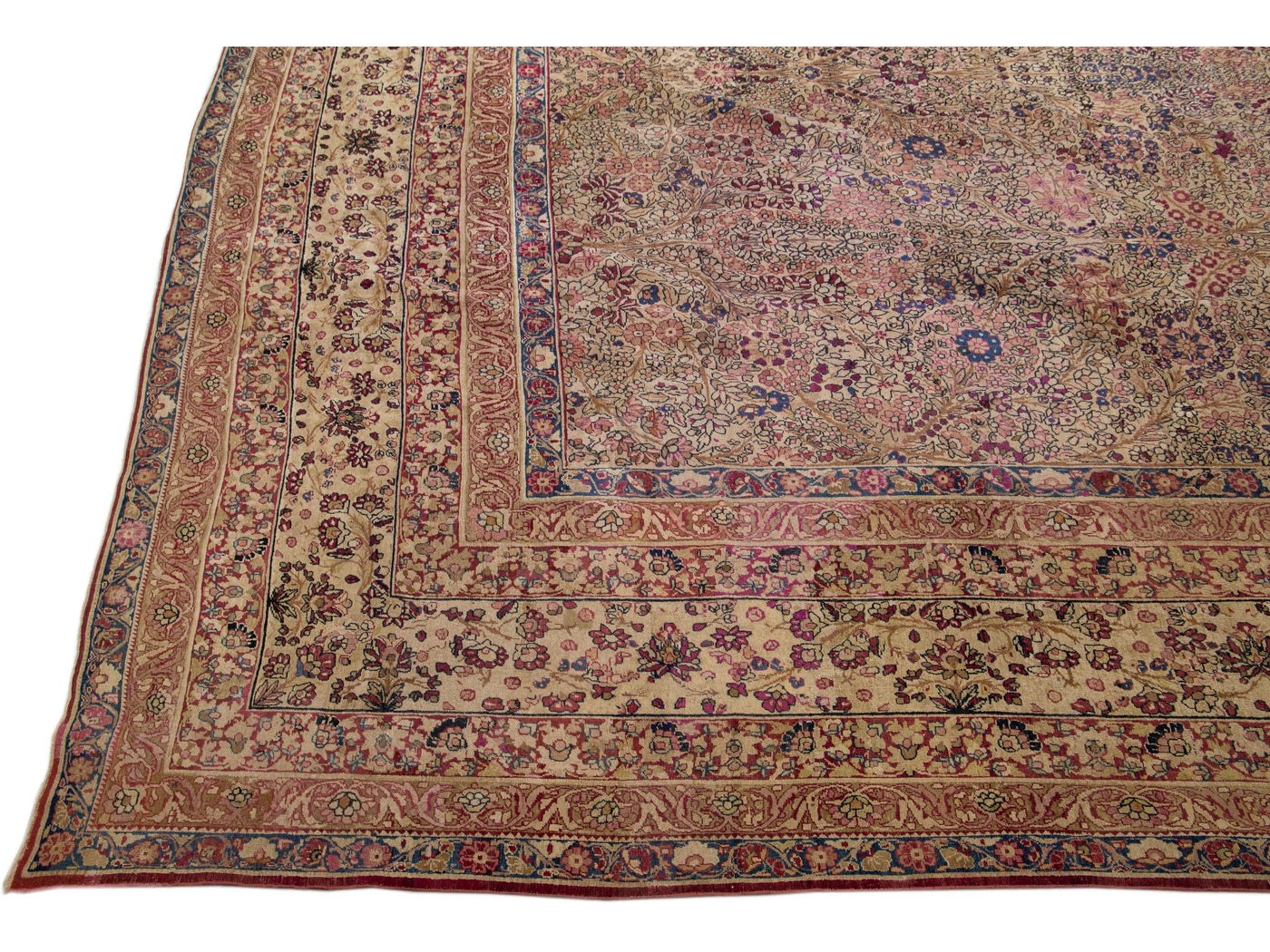 Antique Kerman Wool Rug  17 X 21