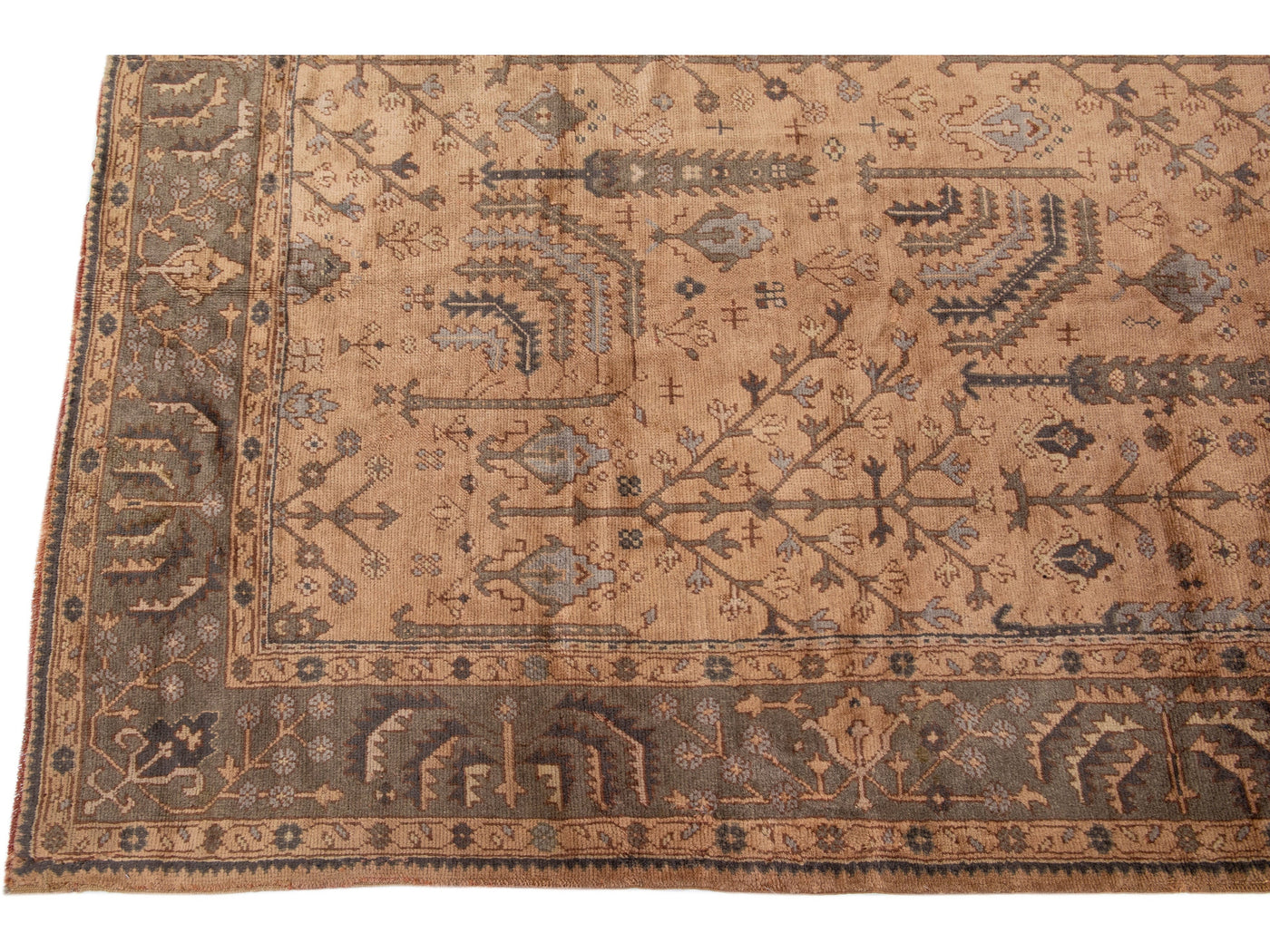 Antique Oushak Wool Rug 11 X 18