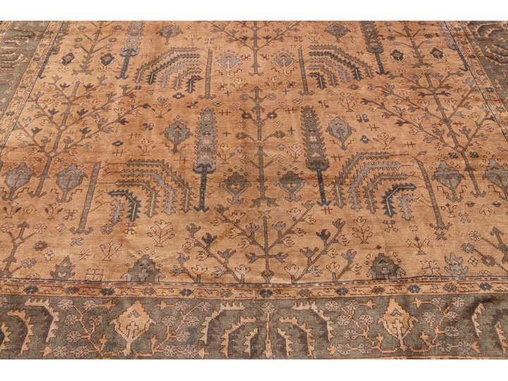 Antique Oushak Wool Rug 11 X 18