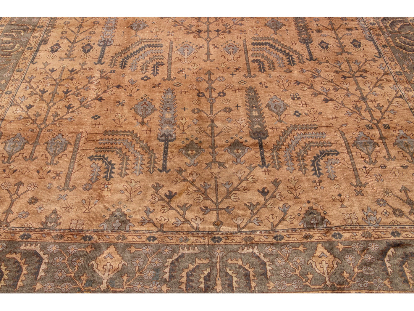 Antique Oushak Wool Rug 11 X 18