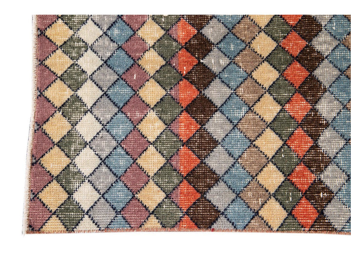 Vintage Turkish Scatter Wool Rug 4 X 7