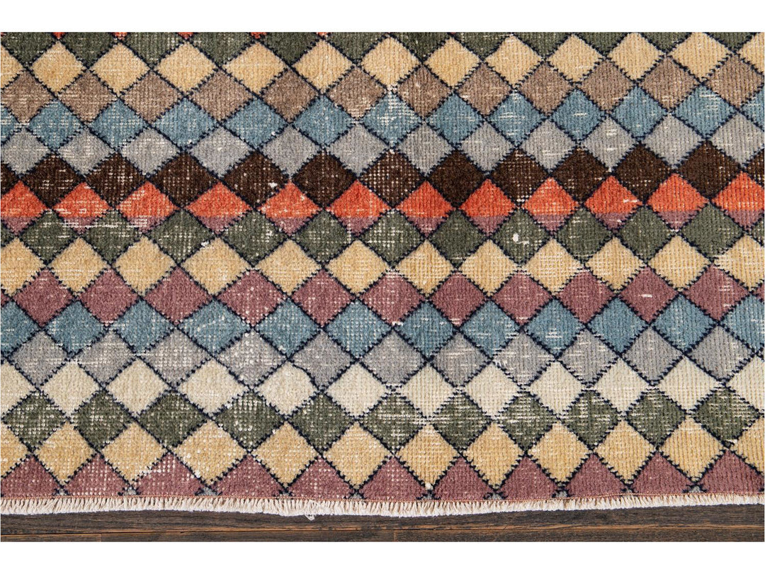 Vintage Turkish Scatter Wool Rug 4 X 7