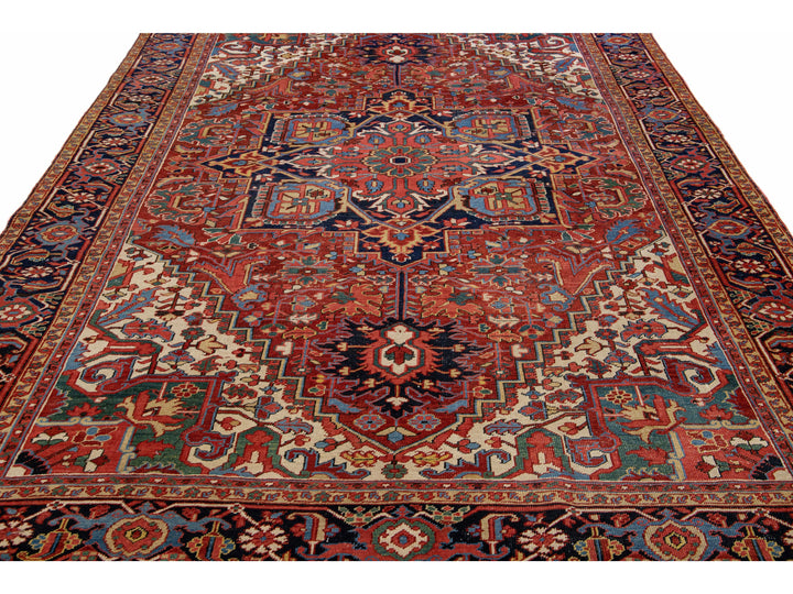 Antique Heriz Wool Rug 8 X 11