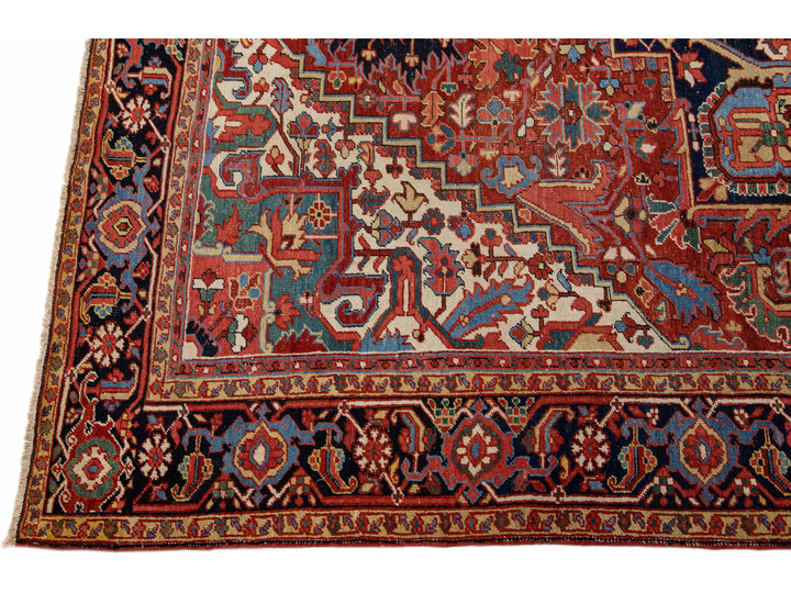 Antique Heriz Wool Rug 8 X 11