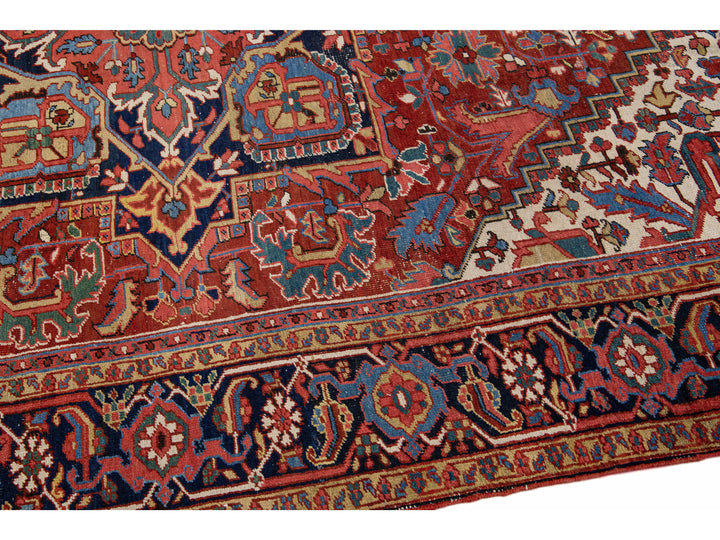 Antique Heriz Wool Rug 8 X 11