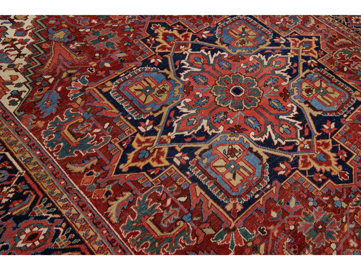 Antique Heriz Wool Rug 8 X 11