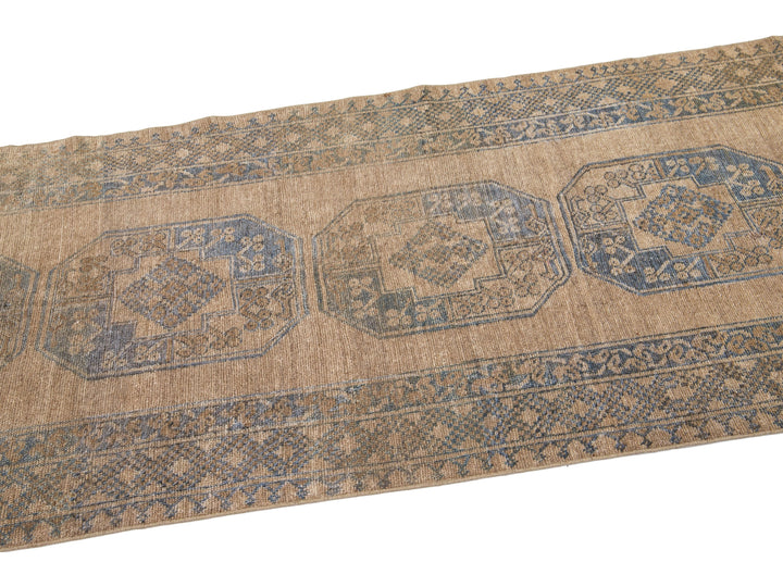 Antique Turkmen Wool Runner 3 X 14