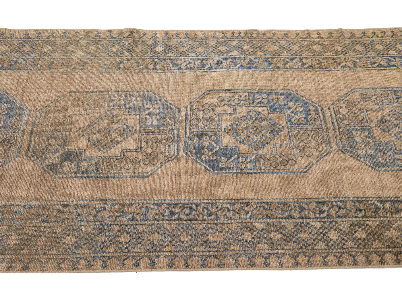 Antique Turkmen Wool Runner 3 X 14