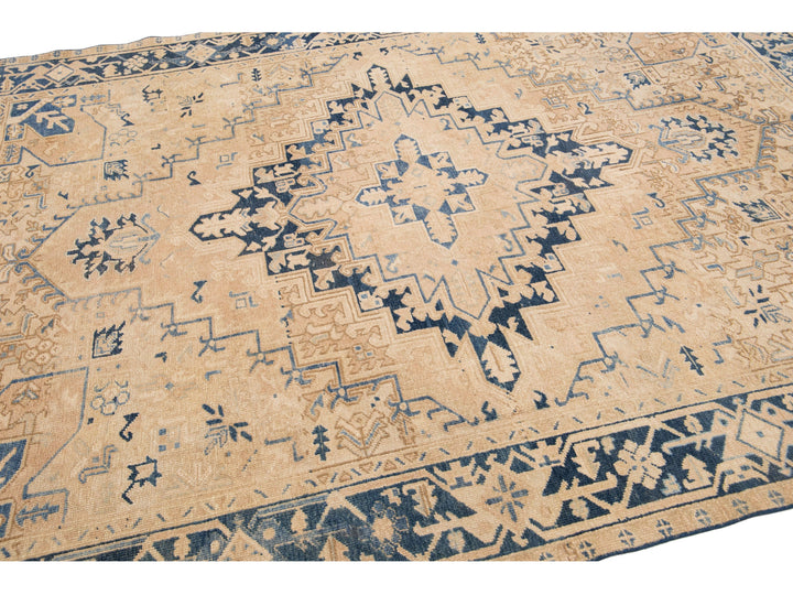 Antique Heriz Persian Wool Rug 7 X 9