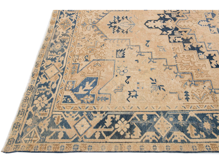 Antique Heriz Persian Wool Rug 7 X 9