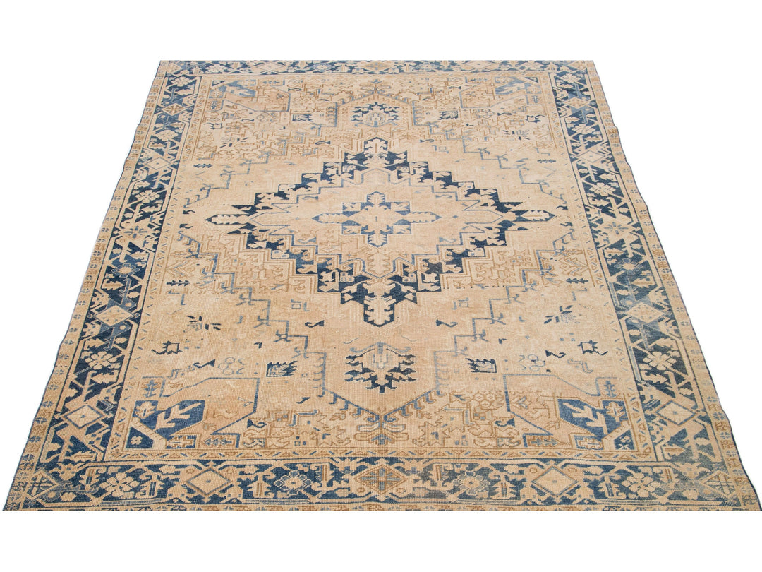 Antique Heriz Persian Wool Rug 7 X 9