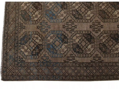 Antique Turkmen Wool Rug 7 X 12