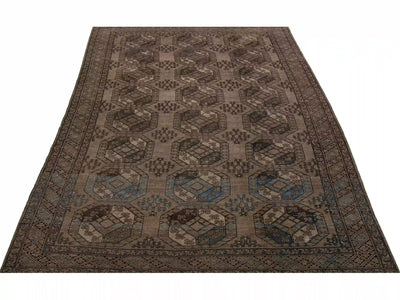 Antique Turkmen Wool Rug 7 X 12