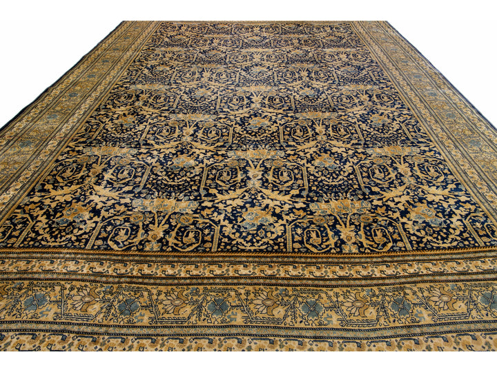 Antique Tabriz Wool Rug 13 X 17