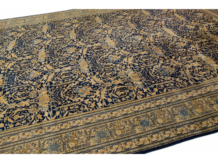 Antique Tabriz Wool Rug 13 X 17