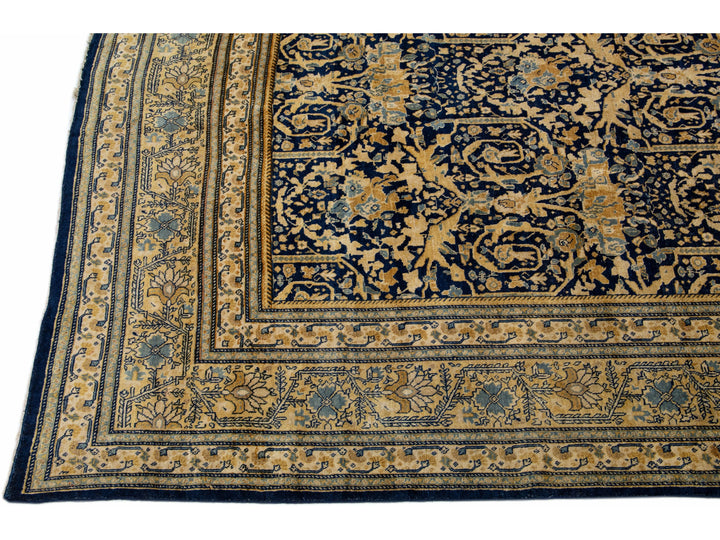 Antique Tabriz Wool Rug 13 X 17