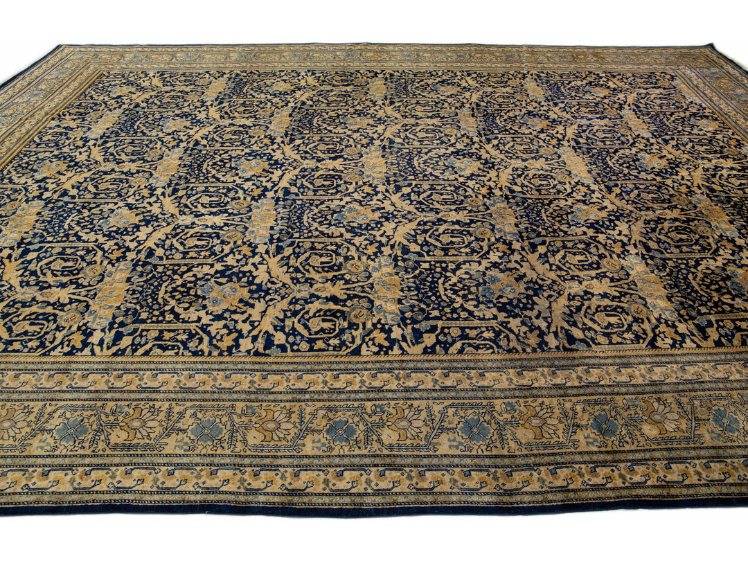 Antique Tabriz Wool Rug 13 X 17
