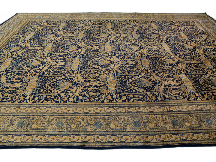 Antique Tabriz Wool Rug 13 X 17