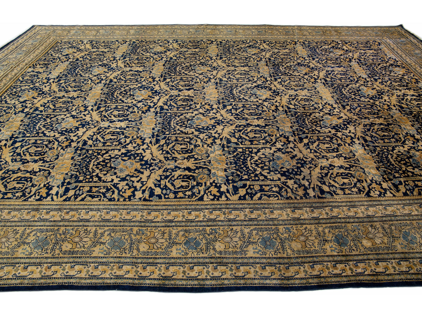 Antique Tabriz Wool Rug 13 X 17