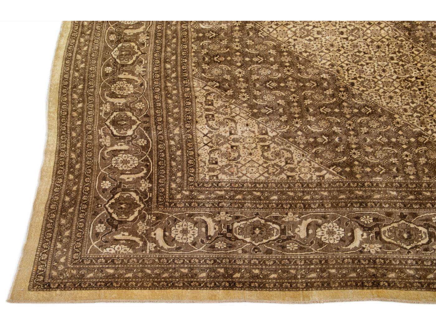 Antique Tabriz Wool Rug 13 X 19