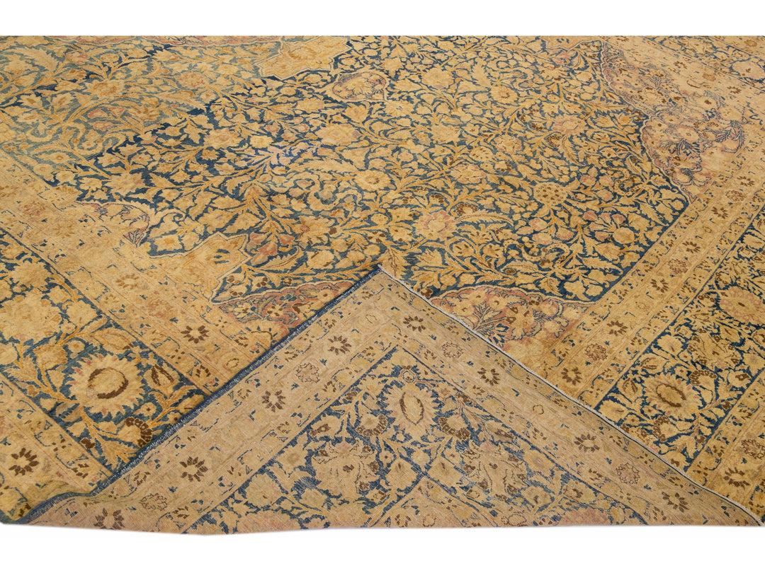 Antique Kirman Wool Rug 11 X 17