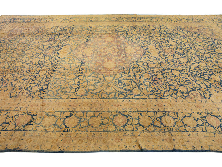 Antique Kirman Wool Rug 11 X 17