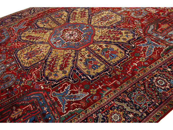 Antique Heriz Wool Rug 11 X 14