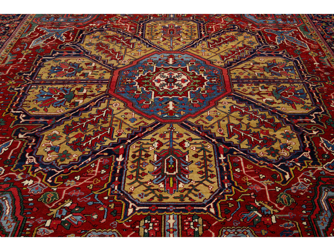 Antique Heriz Wool Rug 11 X 14