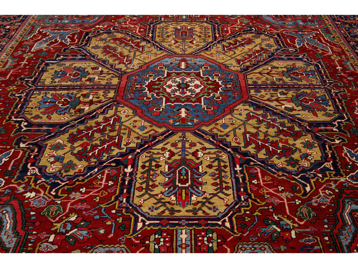 Antique Heriz Wool Rug 11 X 14