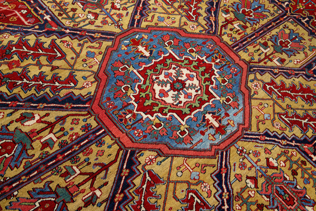Antique Heriz Wool Rug 11 X 14