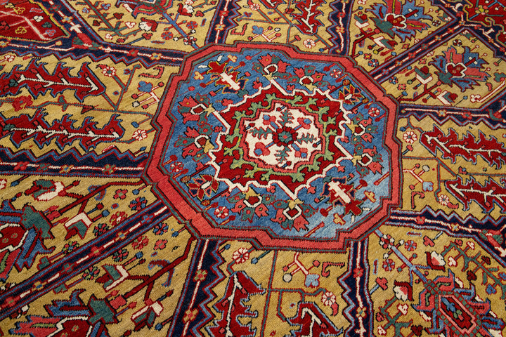 Antique Heriz Wool Rug 11 X 14