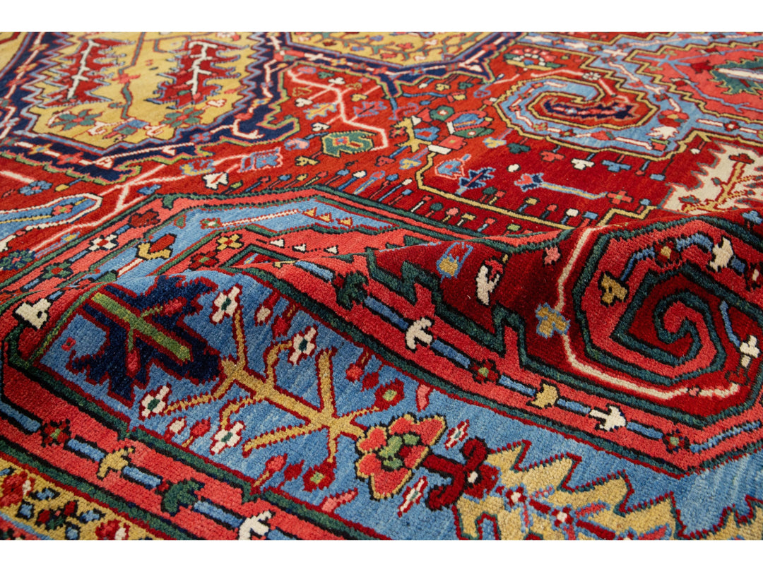 Antique Heriz Wool Rug 11 X 14