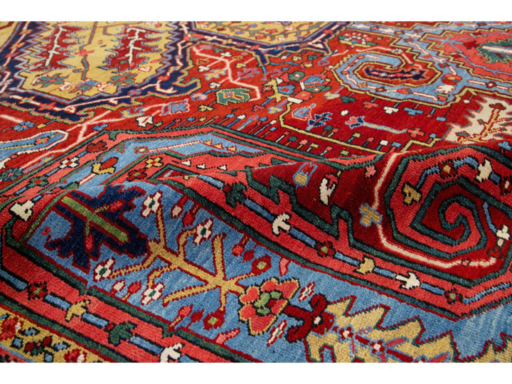 Antique Heriz Wool Rug 11 X 14