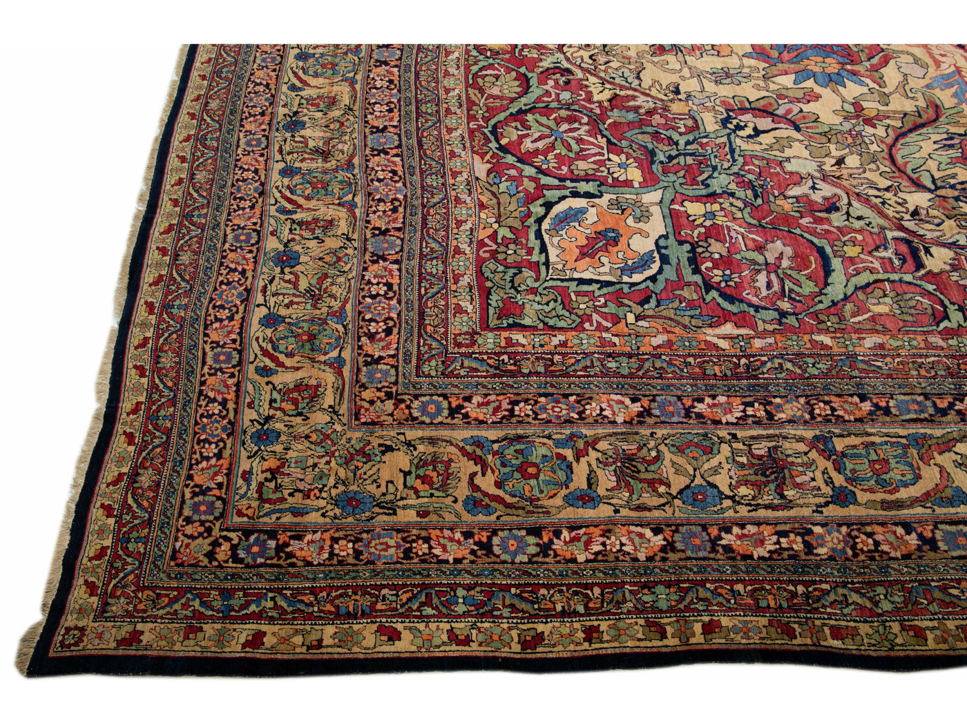 Antique Kerman Wool Rug 17 X 23