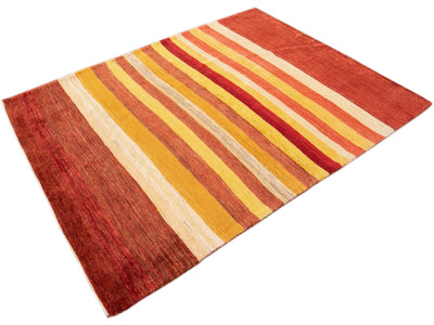 Modern Gabbeh Wool Rug 5 X 6