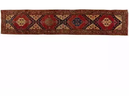 Antique Heriz Wool Runner 3 X 15
