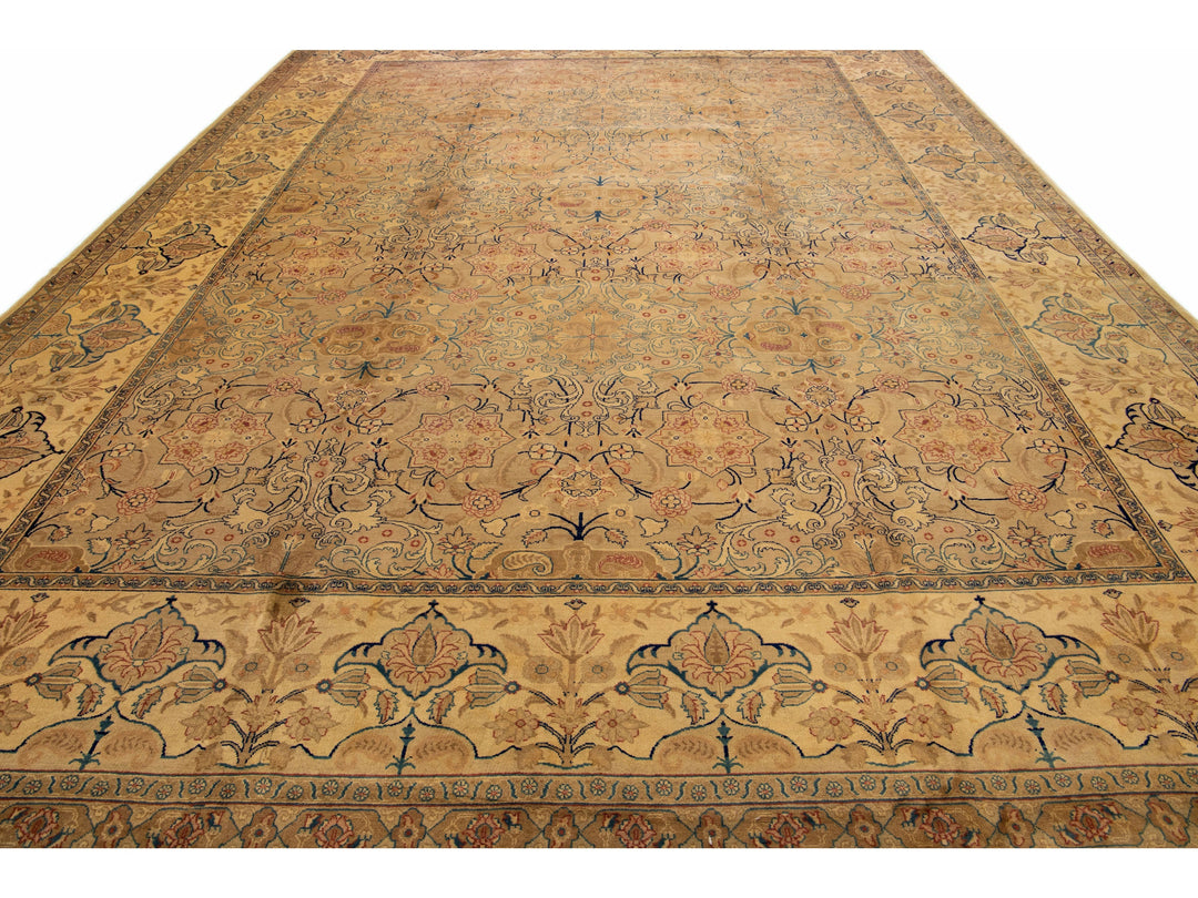 Antique Tabriz Wool Rug 13 X 17