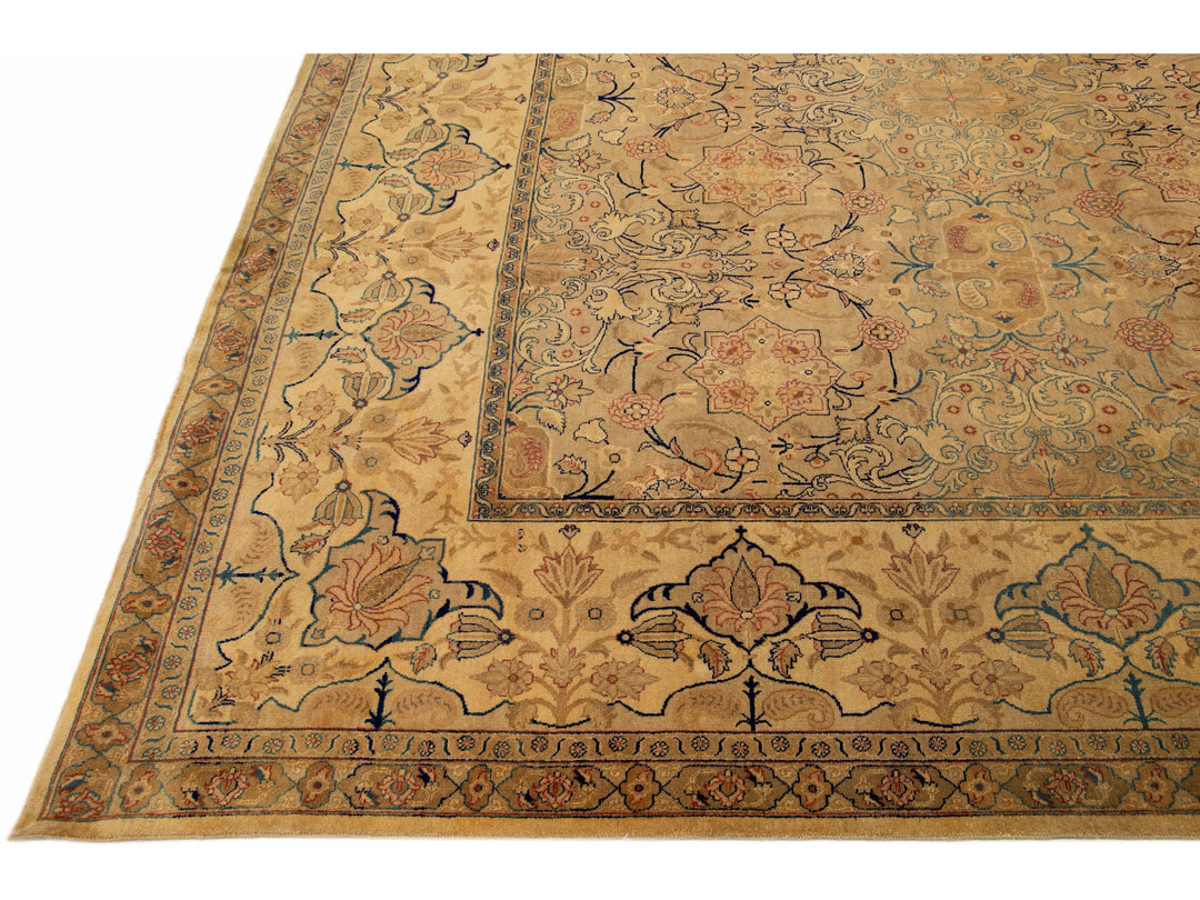 Antique Tabriz Wool Rug 13 X 17