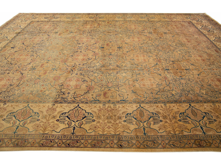 Antique Tabriz Wool Rug 13 X 17