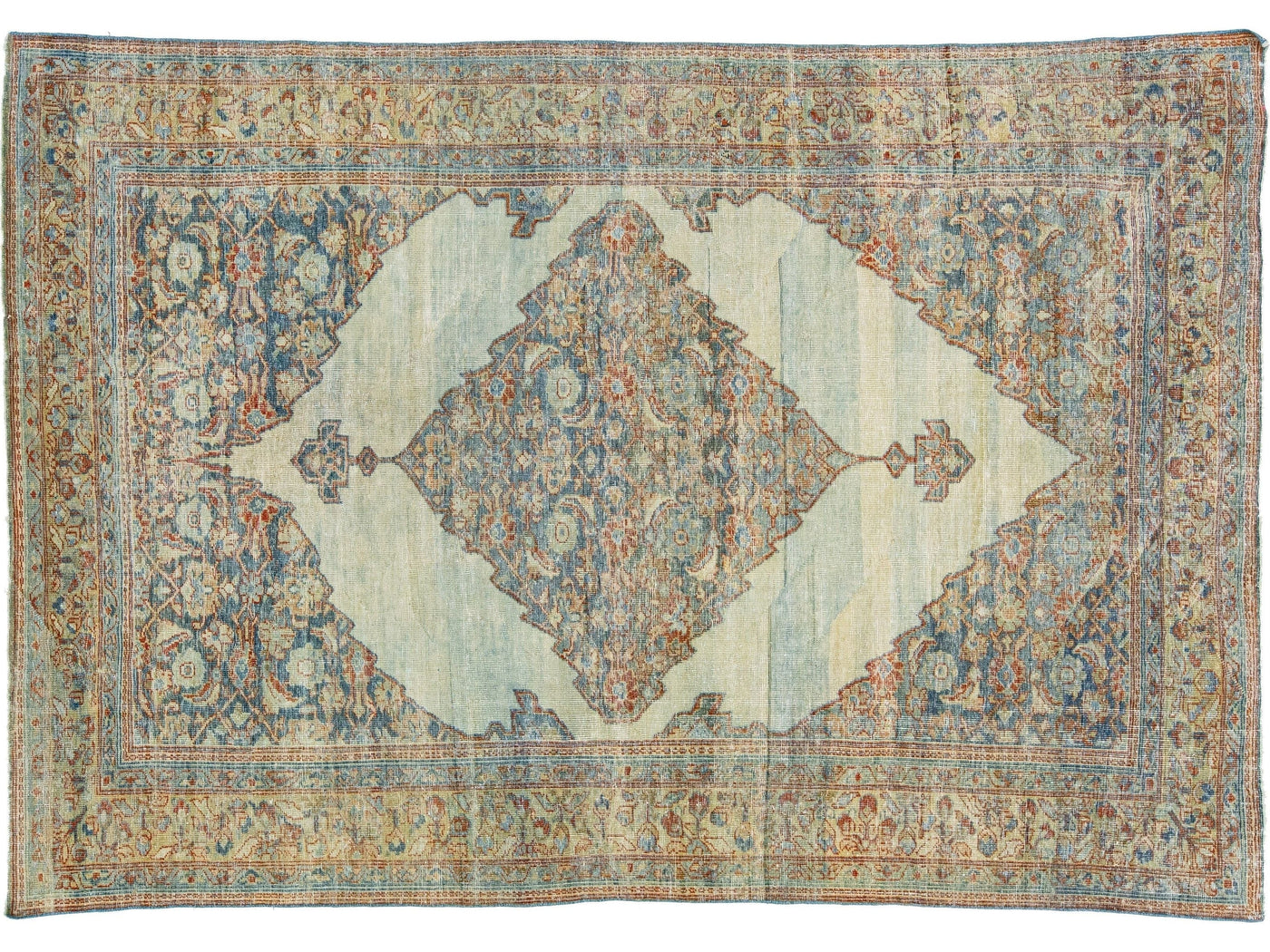 Antique Mahal Wool Rug 6 X 8