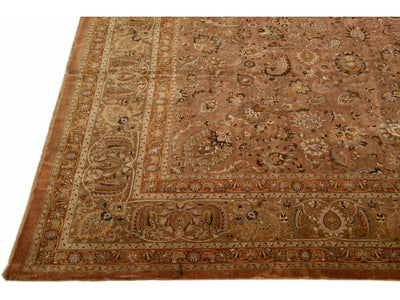 Antique Mashad Wool Rug 16 X 23