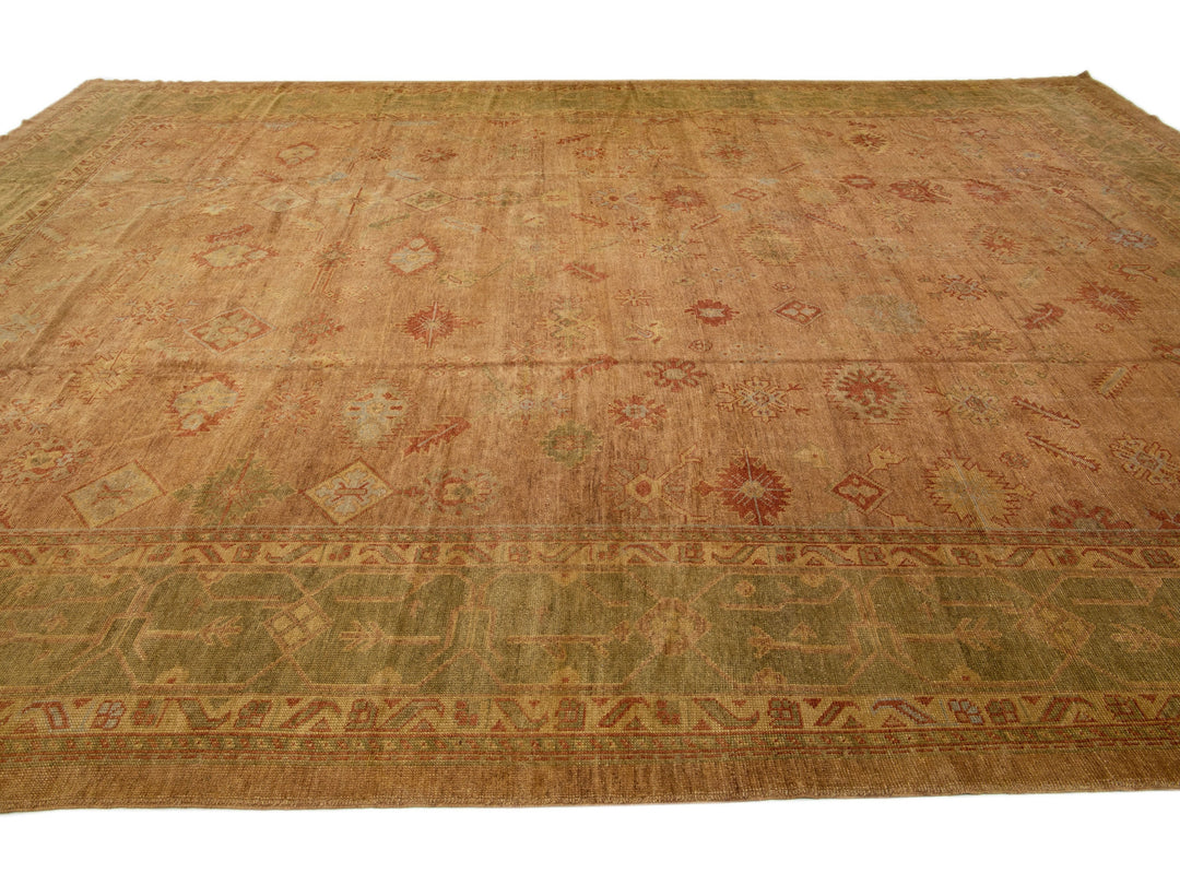 Modern Oushak Wool Rug 14 X 20