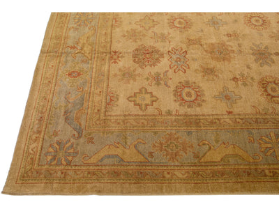 Modern Oushak Wool Rug 14 X 18