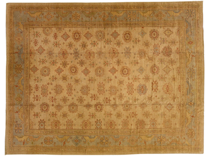 Modern Oushak Wool Rug 14 X 18