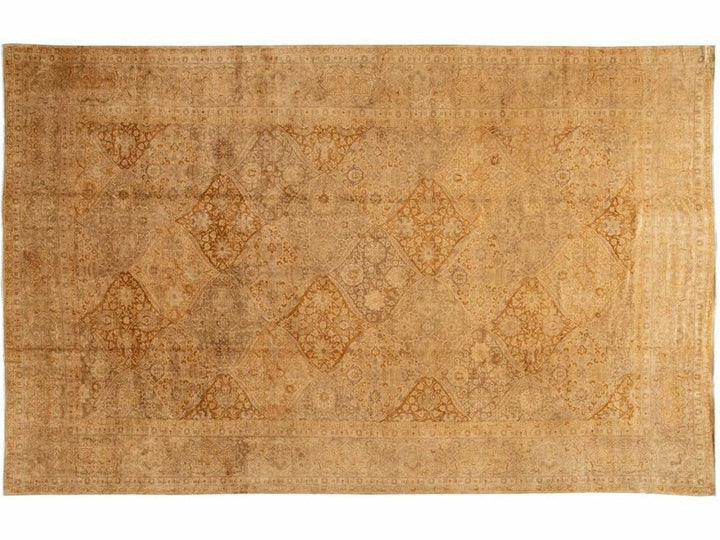 Antique Tabriz Persian Wool Rug  12 X 19