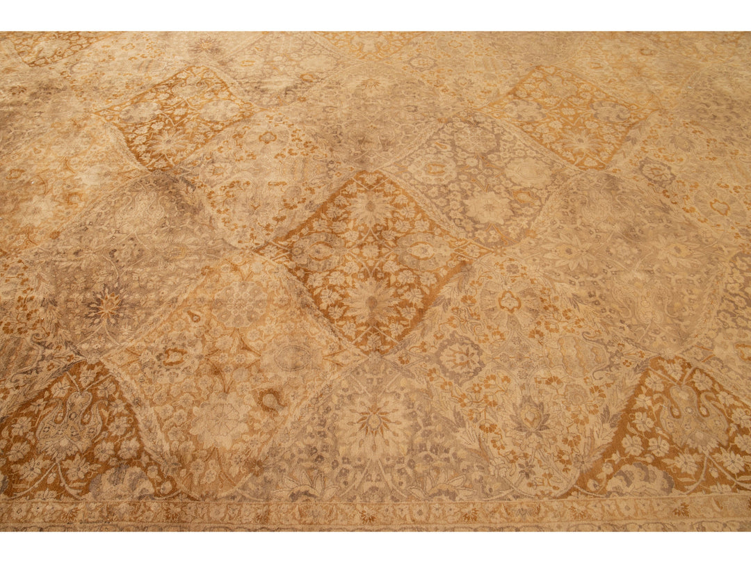 Antique Tabriz Persian Wool Rug  12 X 19