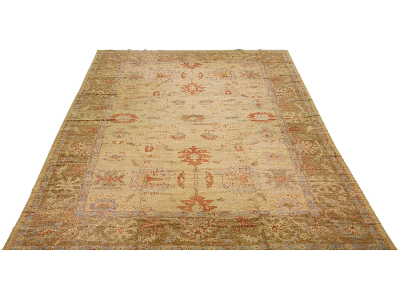 Modern Oushak Wool Rug 15 X 21