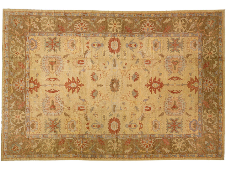 Modern Oushak Wool Rug 15 X 21