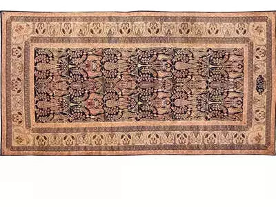 Antique Kerman Wool Rug 6 X 12