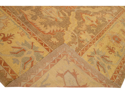 Modern Oushak Wool Rug 14 X 18